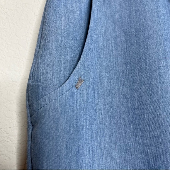 Figs Women Pants XXL High Waisted Zamora Jogger Scrubs Doctor Nurse Blue Gray - Picture 11 of 13